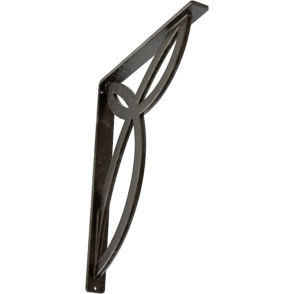 Ekena Millwork Versailles Wrought Iron Bracket, (Single center brace), Antiqued Warm Silver 1 1/2"W x 12"D x 15"H BKTM01X12X15SVEAWS - main